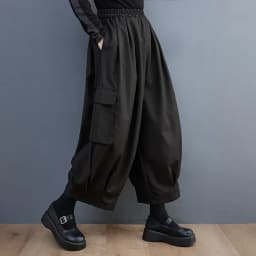 Spring Summer New Black Vintage High Elastic Waist Oversized Cargo Pants Women Loose Casual Pocket Fashion Ladies Trousers