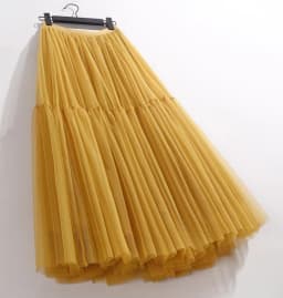 Summer High Waist Long Tulle Skirts for Women Solid Color A-Line Tutu Mesh Clothing Spring Autumn Female Pleated Skirts