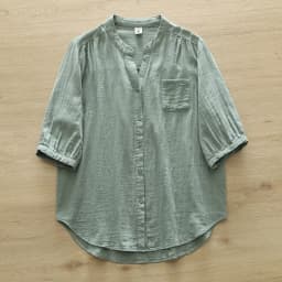 New Spring Cotton Yarn Shirt Women Stand Collar Short Sleeve Solid Top Girl Fashion Pocket Retro Blouses 2024 Summer T44995QM