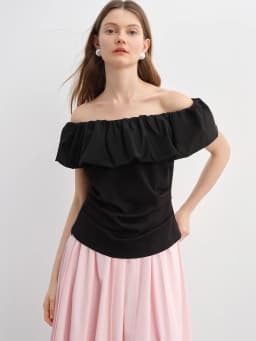 DUSHU Plus Size Women Clothing Simple 3D Pleated Skirt for Plus-sized Women Umbrella Hem Slimming Long Dress 25DS82957+25DS88006