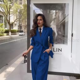 Fashion Chic Classic Black Women's Suits Notch Lapel Two Piece Jacket Pants Female Clothing Formal Office Lady Blazers Sets