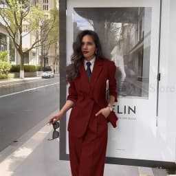 Fashion Chic Classic Black Women's Suits Notch Lapel Two Piece Jacket Pants Female Clothing Formal Office Lady Blazers Sets