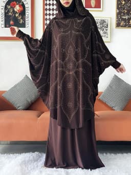 Two Piece Set Jilbab Prayer Clothes Muslim Abaya Set Women Prayer Garment Dress Hijab Long Khimar Skirt Sets Islamic Ramadan