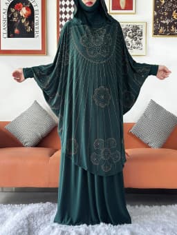 Two Piece Set Jilbab Prayer Clothes Muslim Abaya Set Women Prayer Garment Dress Hijab Long Khimar Skirt Sets Islamic Ramadan