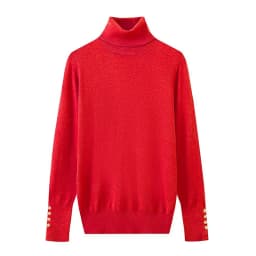 YENKYE Autumn Women Long Sleeve Basic Turtleneck Knit Sweater Casual Pullover Knitwear