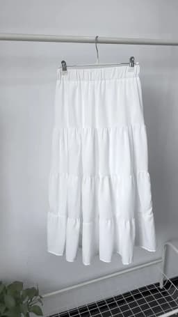 Spring Summer Women Chiffon Skirts Vintage High Waist Elastic Patchwork White Black Chic Long Cake A-line Skirt for Student