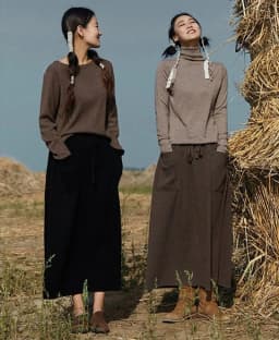 25 New arrivals women's 100% wool skirts, women's autumn and winter long loose and comfortable knit bottoming cashmere skirts,