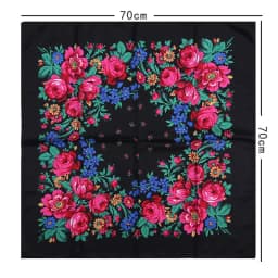 70*70cm Russian Style Floral Printed Women's Square Scarf Lady Bandana Handkerchief Ukrainian Shawl Babushka Headband Scarves