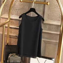 Women Tank Top White Blue Red Chiffon Summer O Neck Sleeveless Tops Vest Shirts Female Office Work Tops Fashion Clothing