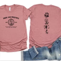 Bookish T-Shirt Pride and Prejudice Quotes Tshirt Jane Austen Shirts Romance Novels Tee Book Lover Gift Unisex Short Sleeve Tops