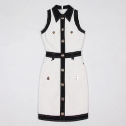 S-XL High Quality Fashion New Jacquard Textured denim Panel Black Sleeveless Slim Slim Strap Casual Pair with Women's Dress