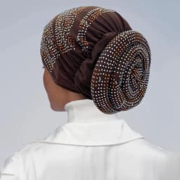 Full Diamonds Women's Donut Turban Cap Elastic Muslim Headscarf Bonnet Female Headband Hat African Caps Lady Hair Accessories