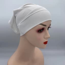 Textured Ribbled Under Scarf Muslim Women's Inner Hijab Cap Elastic Underscarf Bonnet Ladies Head Wraps Soild Color Turban Hat