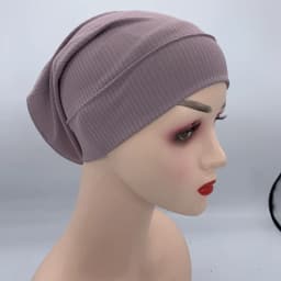 Textured Ribbled Under Scarf Muslim Women's Inner Hijab Cap Elastic Underscarf Bonnet Ladies Head Wraps Soild Color Turban Hat