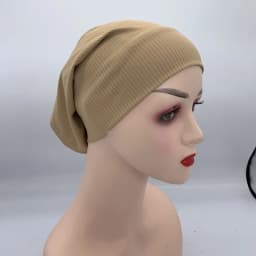 Textured Ribbled Under Scarf Muslim Women's Inner Hijab Cap Elastic Underscarf Bonnet Ladies Head Wraps Soild Color Turban Hat