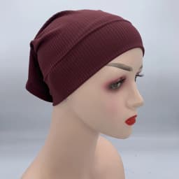 Textured Ribbled Under Scarf Muslim Women's Inner Hijab Cap Elastic Underscarf Bonnet Ladies Head Wraps Soild Color Turban Hat