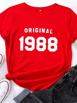 Original 1988 Letter Print Women T Shirt Short Sleeve O Neck Loose Women Tshirt Ladies Tee Shirt Tops Clothes Camisetas Mujer