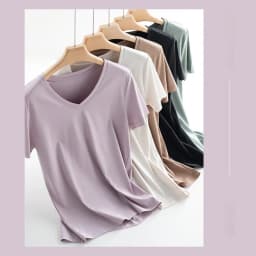 Women's T-Shirt, Short Sleeve, V Neck Tees, O Neck, Silk Cotton,Solid, Monochromatic, Summer Tops