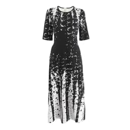 Women's Elegant Party Long Dresses Loose Round Neck Short Sleeves Retro Printed Casual Long Dress 2024