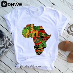 Creative Africa Map Printed T-shirt for Women Printed T-shirt Tops Oversized T Shirt Women Clothing Aesthetic Clothes