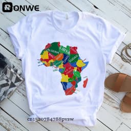 Creative Africa Map Printed T-shirt for Women Printed T-shirt Tops Oversized T Shirt Women Clothing Aesthetic Clothes