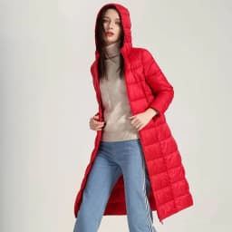 Schinteon Women Ultralight White Duck Down Long Jacket with Hood Casual Slim Autumn Winter Outwear 2026 New