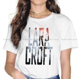 Tomb Raider Game Polyester TShirts Lara Croft Text Print Homme T Shirt Funny Tops