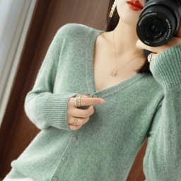 Cardigans Women 2025 Spring Autumn Knitwears Korean Fashion Cardigan Short Style Tops V-neck Knitted Outerwears Solid Sweaters