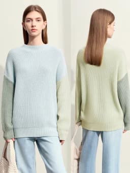AMII Minimalism Sweaters Women 2024 Autumn Street Wear Spliced Knitted Top Drop Sleeve Loose Full Pullovers Sweaters 12344144
