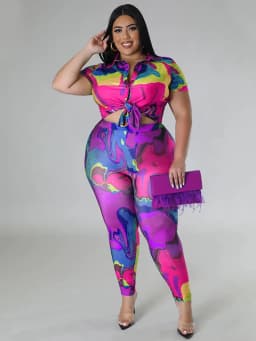 Summer Suit Ladies Satin Silk Top and Pants Sexy Plus Size 2 Piece Set Women Outfit Casual Elegant Wholesale Dropshipping