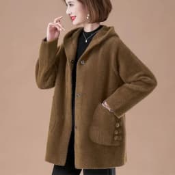Mid aged and elderly 2023 Spring and Autumn New Mink Fleece Women's Coat High Grade Mother's Cloth Plus Fat Plus Cardigan Coat