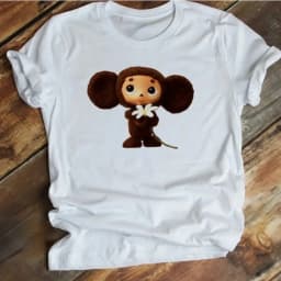 Russian Cartoon Cheburashka Graphic Tshirts Gena The Crocodile Birthday Gift T Shirt Women Kawaii Clothes Ropa Hombre