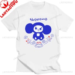 Russian Cartoon Cheburashka Graphic Tshirts Gena The Crocodile Birthday Gift T Shirt Women Kawaii Clothes Ropa Hombre