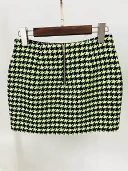 HIGH STREET Newest 2026 Designer Fashion Women's Lion Buttons Houndstooth Tweed Mini Skirt