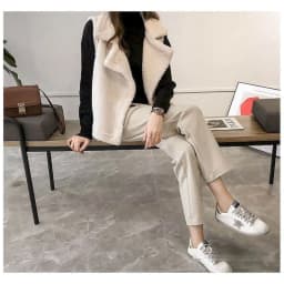 Fleece Waistcoats for Women Lambhair Coats Lapel Vests Casual Sleeveless Cardigans Oversized Winter Jackets Loose Women Tops