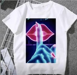 New Summer Lip Print Women's Top Short Sleeve T-shirt Oversized T Shirt Women Clothes Tops Graphic T Shirts Harajuku Clothing