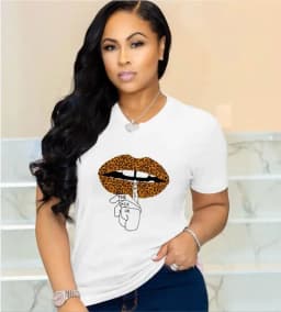 New Summer Lip Print Women's Top Short Sleeve T-shirt Oversized T Shirt Women Clothes Tops Graphic T Shirts Harajuku Clothing