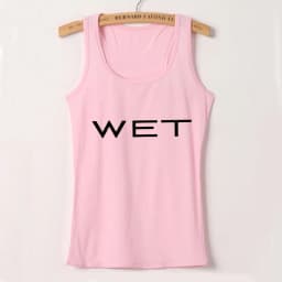 Wet Letter Print White Crop Top Shirt Y2k Streetwear Sexy Summer Clothes for Women Tank Tops 2024