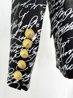 HIGH STREET Newest 2026 Stylish Designer Jacket Women's Love Letters Printed Double Breasted Blazer
