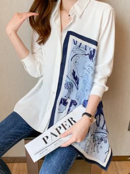 New Spring Women Blouses Fashion elegant ladies printed shirts Long Sleeve Tops Blusas Mujer