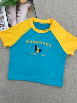 Y2k Sexy Club Party Patchwork Tees Embroidery Letter Summer Short Sleeve Women's Corset Barbados 2000s T-shirt Vintage Crop Tops