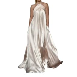 Women's Summer New Fashion Temperament Elegance Solid Color Dress Loose Hang Neck Sleeveless Big Swing Long Dress Vestidos Y2k