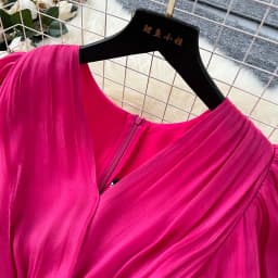 Vintage Elegant sweet puff sleeve split Dress A-line Chic Casual Beach Vacation Women Summer dresses