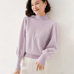 New 100% Merino Wool Sweater for Women Mock Collar Puff Sleeve Pullover Casual Knitted Top Female Autumn Winter Cashmere Warm