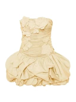 TWOTWINSTYLE Solid Slimming Spliced Folds Elegant Dresses For Women Strapless High Waist Temperament Mini Dreess Female Fashion