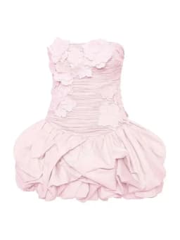 TWOTWINSTYLE Solid Slimming Spliced Folds Elegant Dresses For Women Strapless High Waist Temperament Mini Dreess Female Fashion