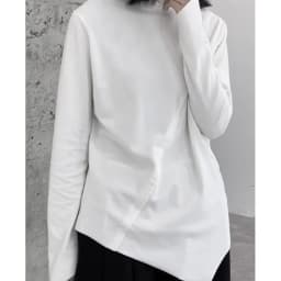 Johnature Solid Color Irregular Long Sleeve Base Shirt With Turtleneck New Casual Simple Top For Autumn Winter