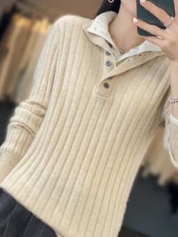 Women's Turn-down Collar Pullover Sweater 100% Merino Wool Autumn Winter Thickened Warm Casual Cashmere Knitwear Clothes