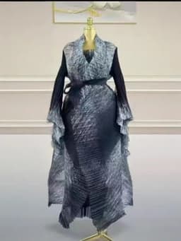 Miyake Pleated African Printed Organza Suit Irregular Suspender Skirt Two-piece Set Loose Women's Clothing 2025 Autumn New