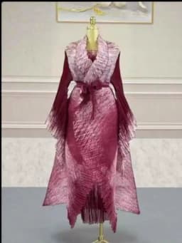 Miyake Pleated African Printed Organza Suit Irregular Suspender Skirt Two-piece Set Loose Women's Clothing 2025 Autumn New
